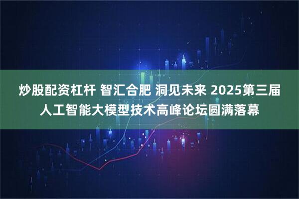 炒股配资杠杆 智汇合肥 洞见未来 2025第三届人工智能大模型技术高峰论坛圆满落幕
